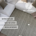 Kurzflor Teppich Grau aus Schurwolle "Hamptons FORTYFIVE" WECONhome