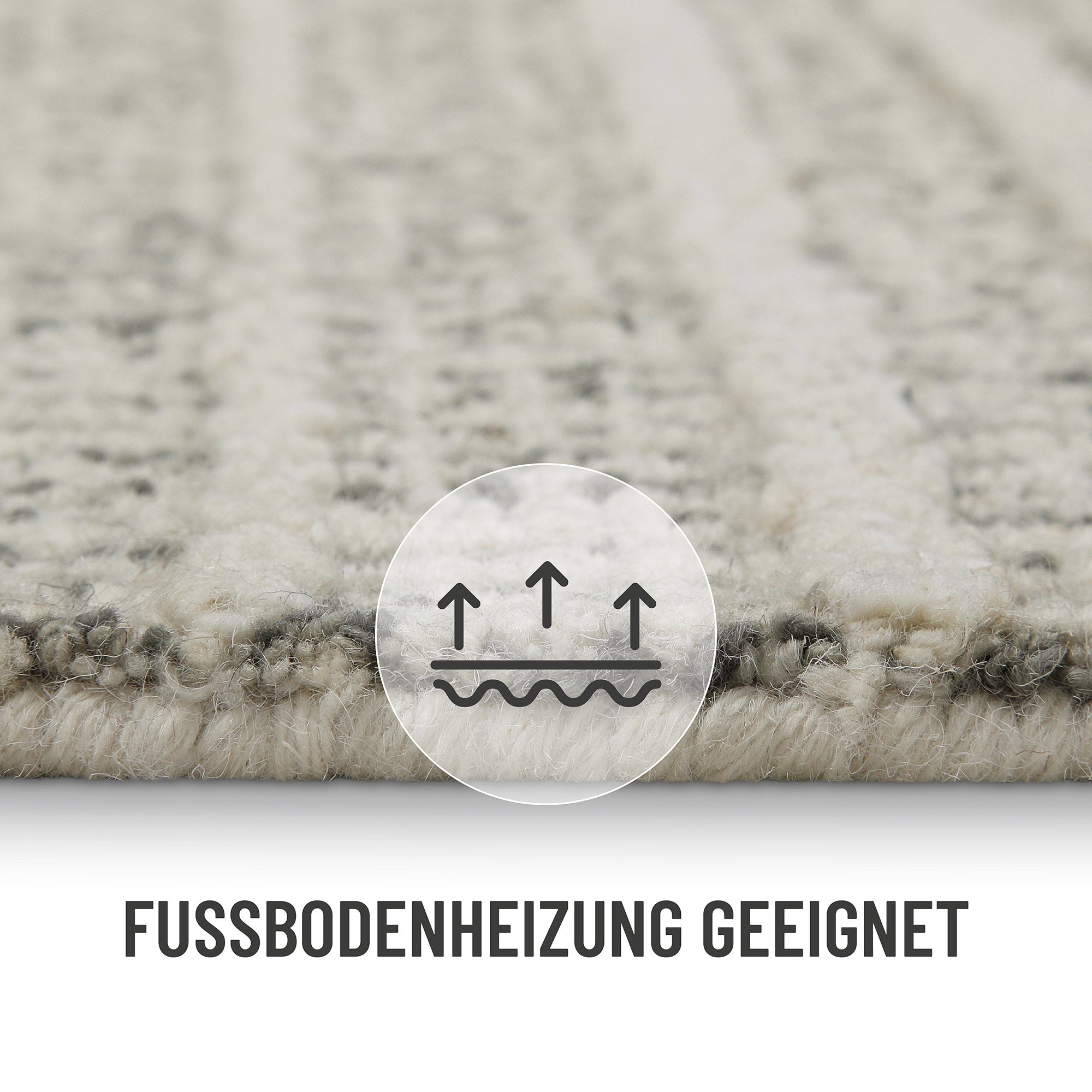 Kurzflor Teppich Grau aus Schurwolle "Hamptons FORTYFIVE" WECONhome