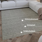 Kurzflor Teppich Rund Grau aus Schurwolle "Hamptons FORTYFIVE" WECONhome