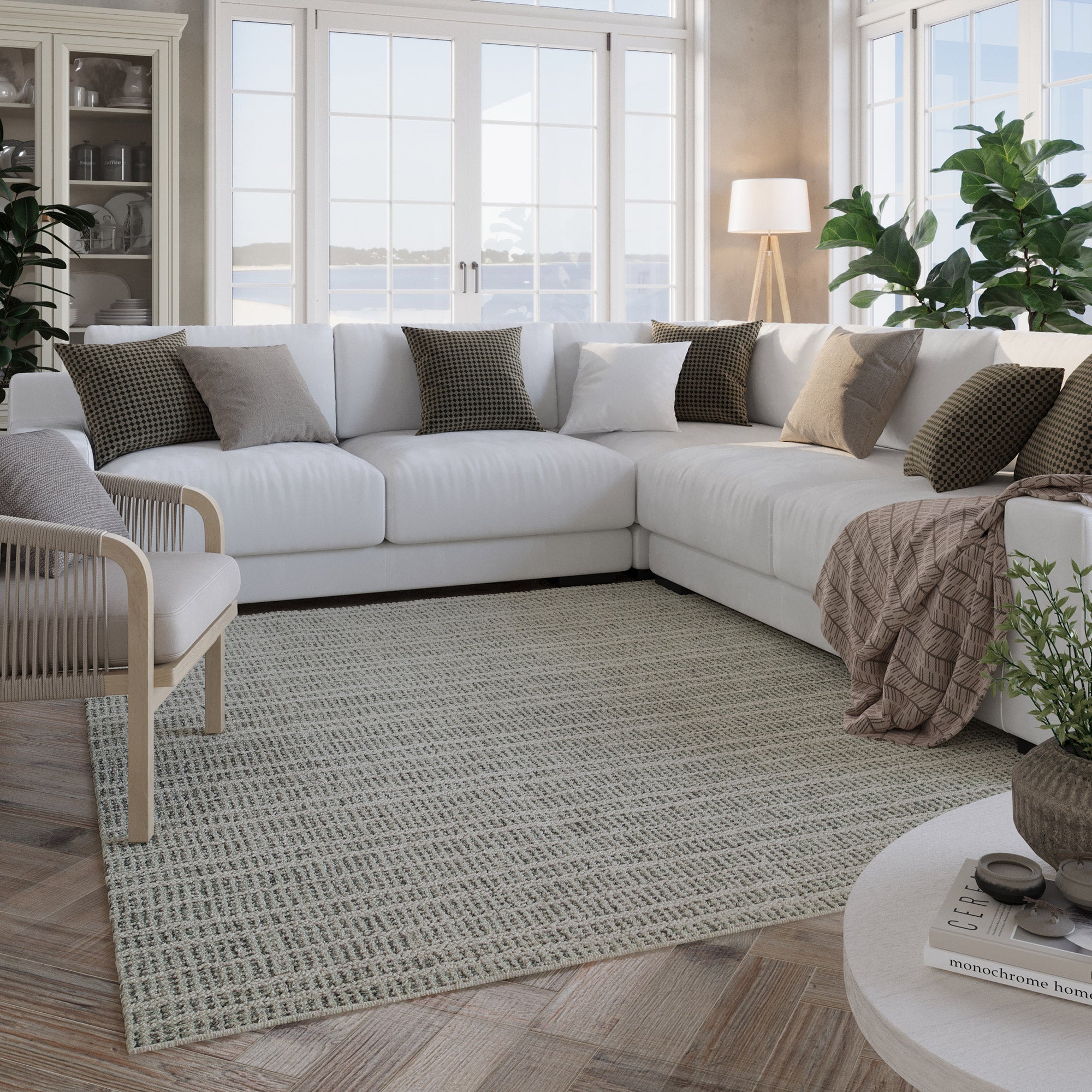Kurzflor Teppich Grau aus Schurwolle "Hamptons FORTYFIVE" WECONhome