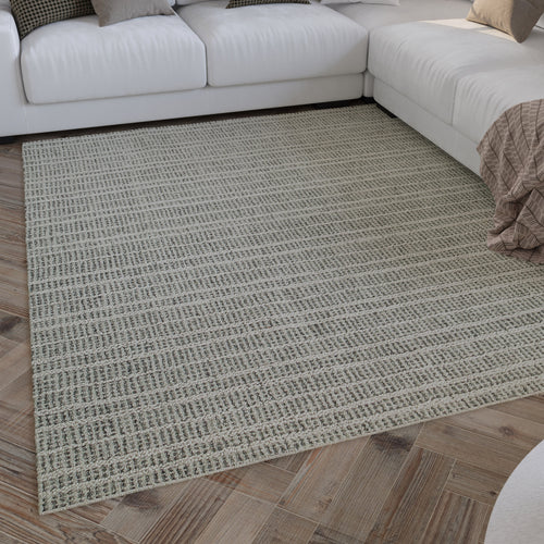 Kurzflor Teppich Grau aus Schurwolle "Hamptons FORTYFIVE" WECONhome