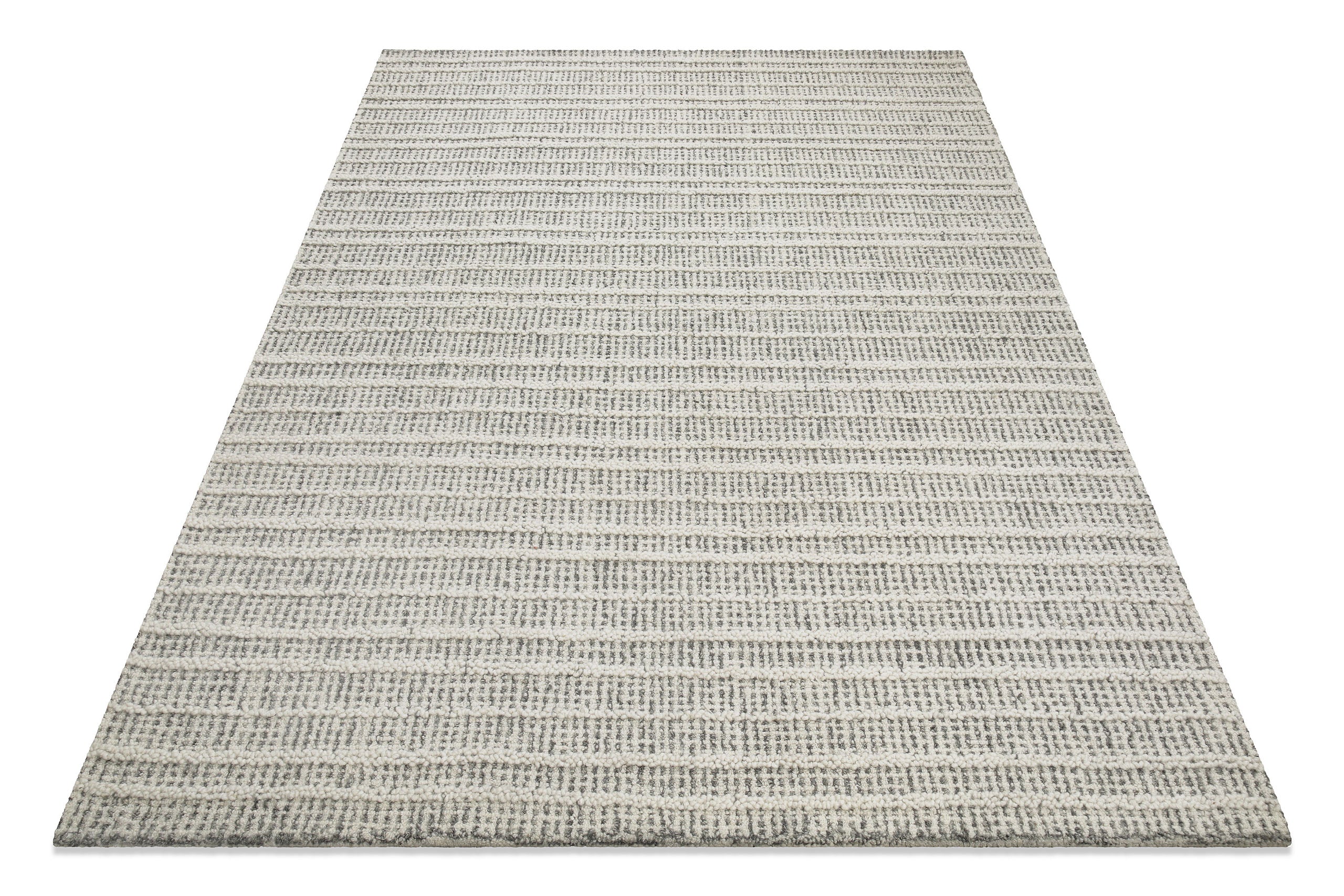 Kurzflor Teppich Grau aus Schurwolle "Hamptons FORTYFIVE" WECONhome