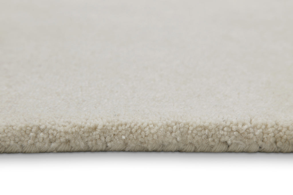 Kurzflor Teppich Creme Weiß aus Schurwolle "Hamptons FORTYFOUR" WECONhome
