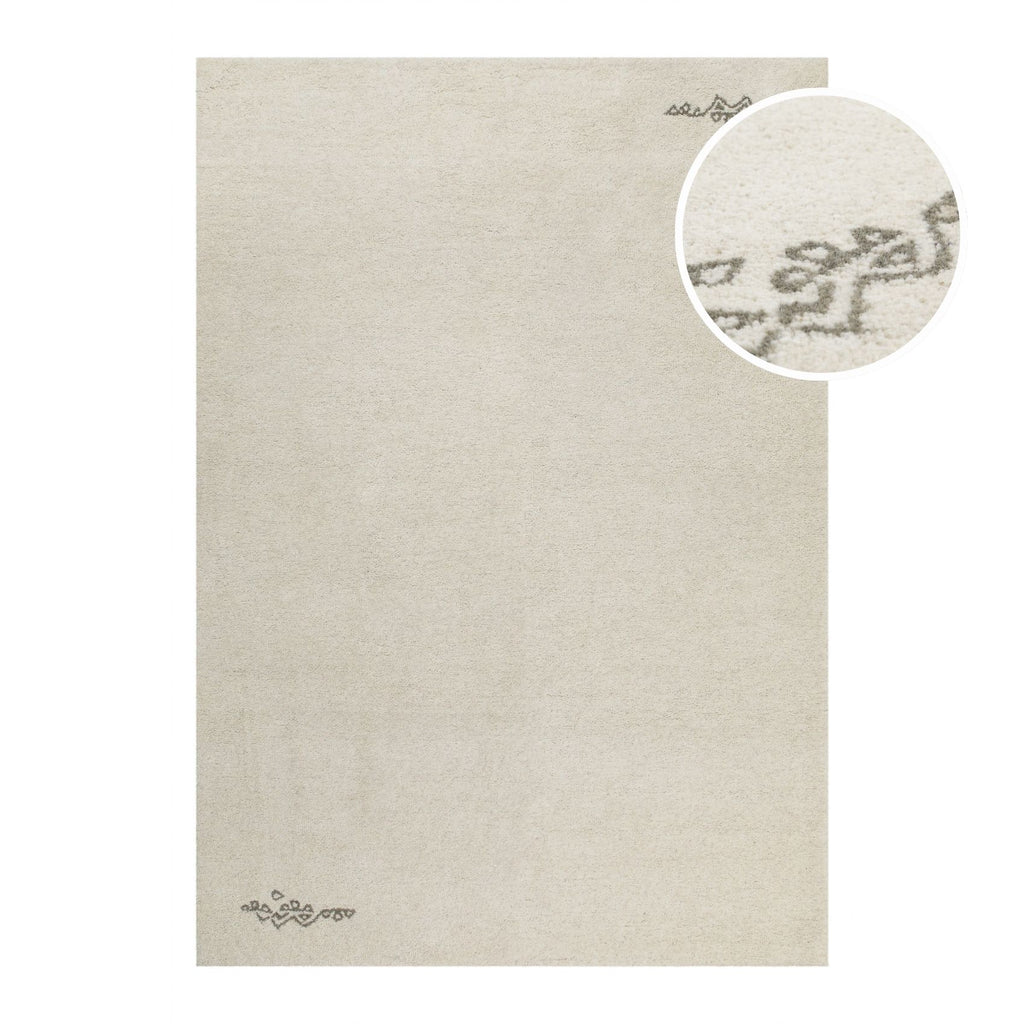 Kurzflor Teppich Creme Weiß aus Schurwolle "Hamptons FORTYFOUR" WECONhome