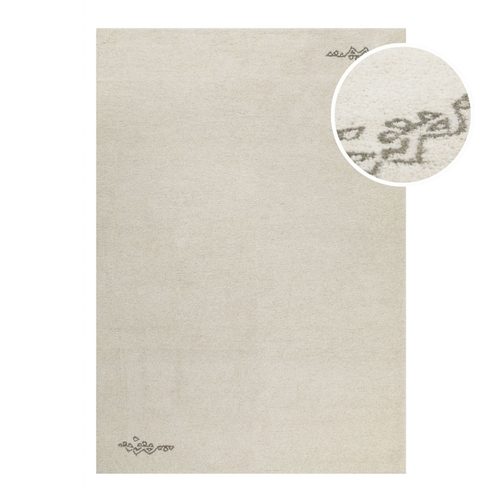 Kurzflor Teppich Creme Weiß aus Schurwolle "Hamptons FORTYFOUR" WECONhome