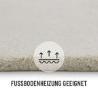 Kurzflor Teppich Rund Creme Weiß aus Schurwolle "Hamptons FORTYFOUR" WECONhome