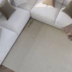 Kurzflor Teppich Creme Weiß aus Schurwolle "Hamptons FORTYFOUR" WECONhome
