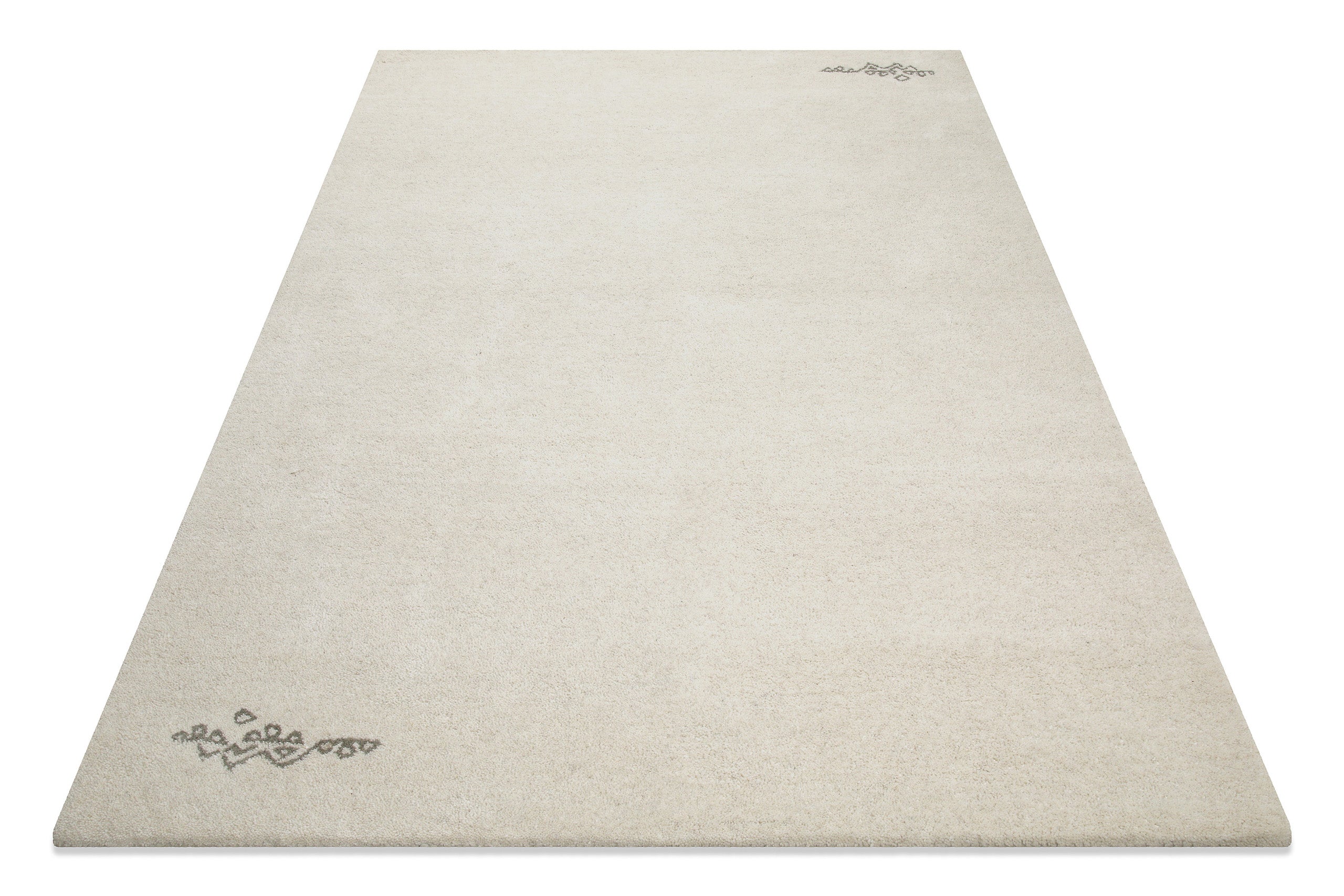 Kurzflor Teppich Creme Weiß aus Schurwolle "Hamptons FORTYFOUR" WECONhome