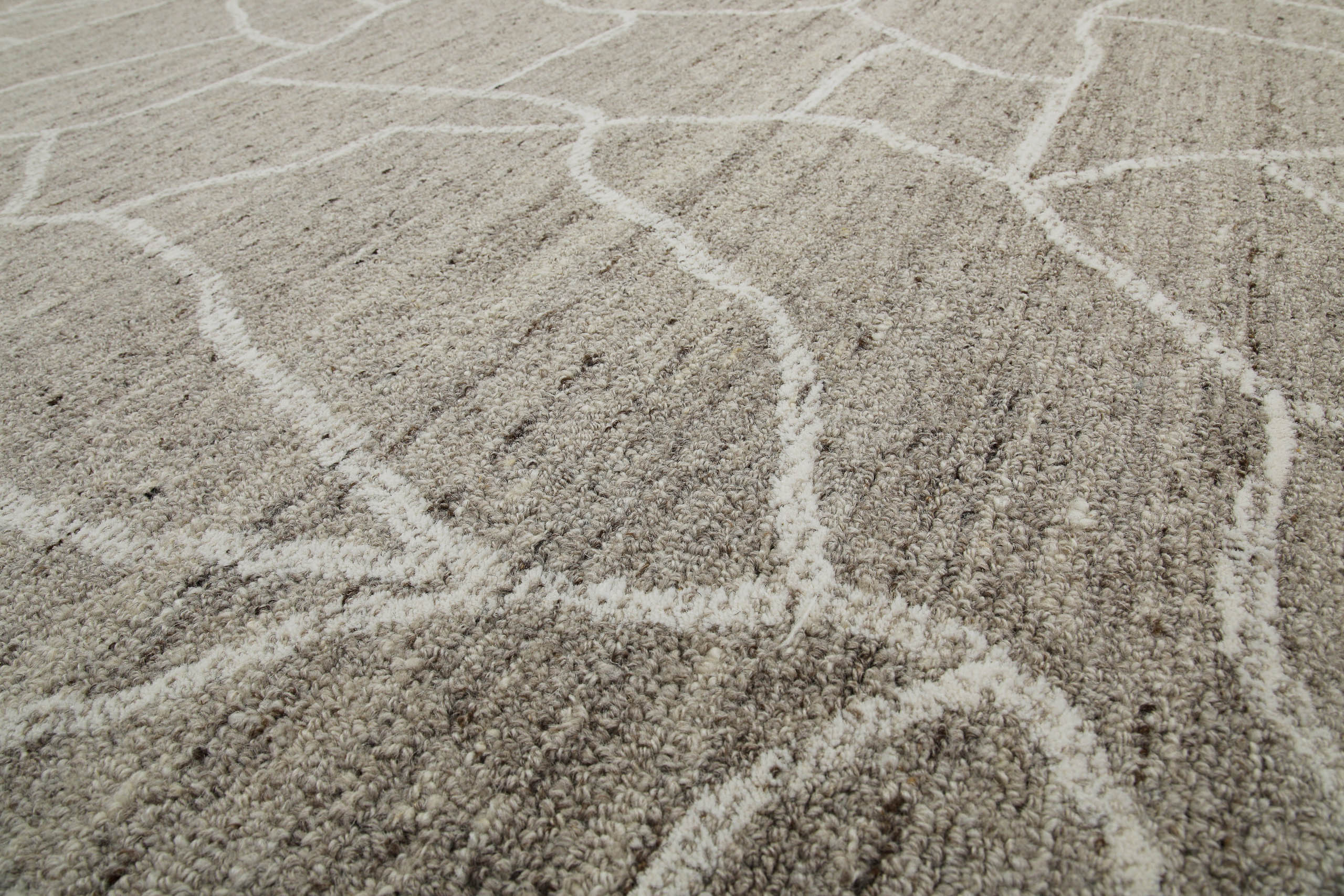 Kurzflor Teppich Taupe meliert aus Schurwolle "Hamptons FORTYONE" WECONhome