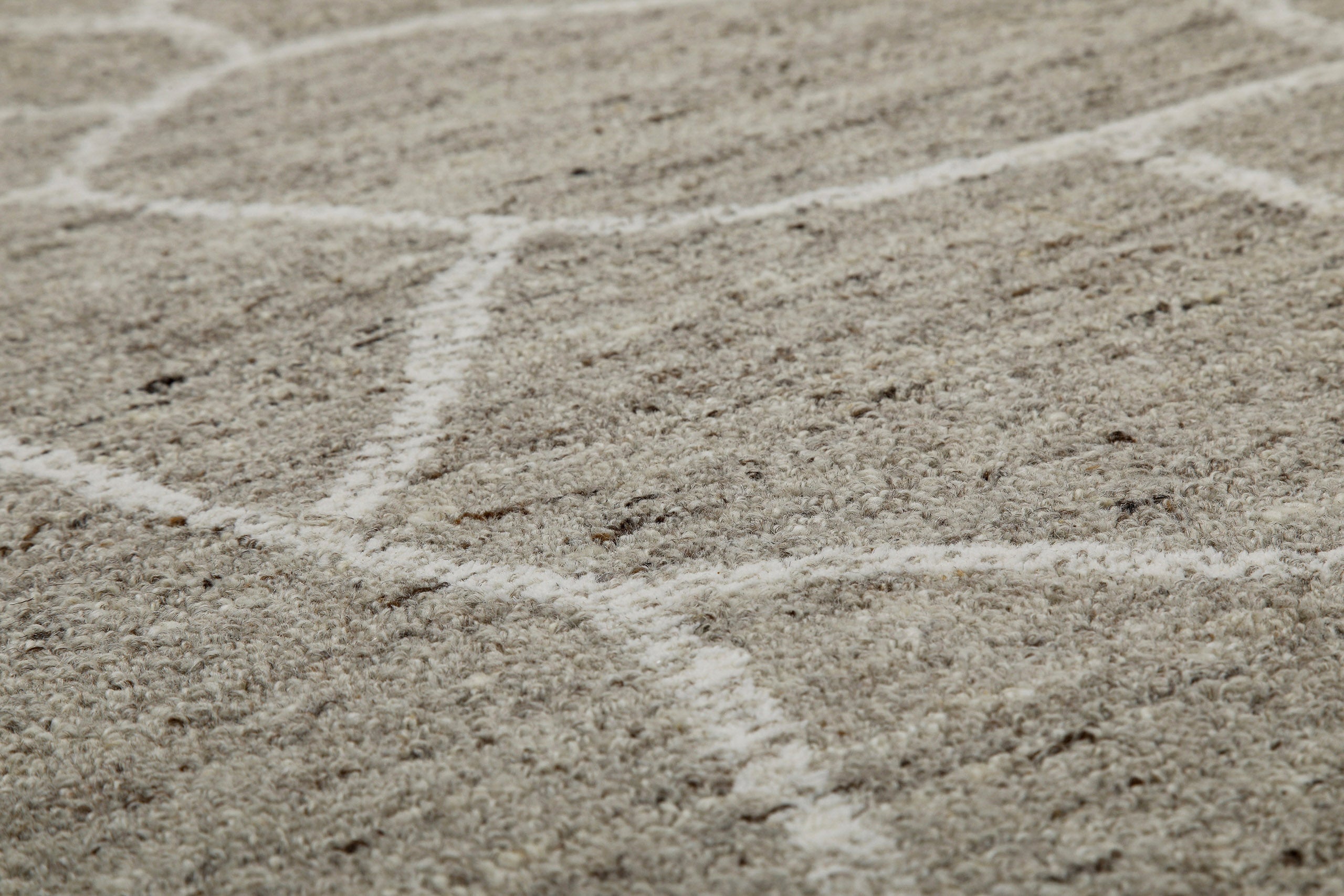 Kurzflor Teppich Rund Taupe meliert aus Schurwolle "Hamptons FORTYONE" WECONhome