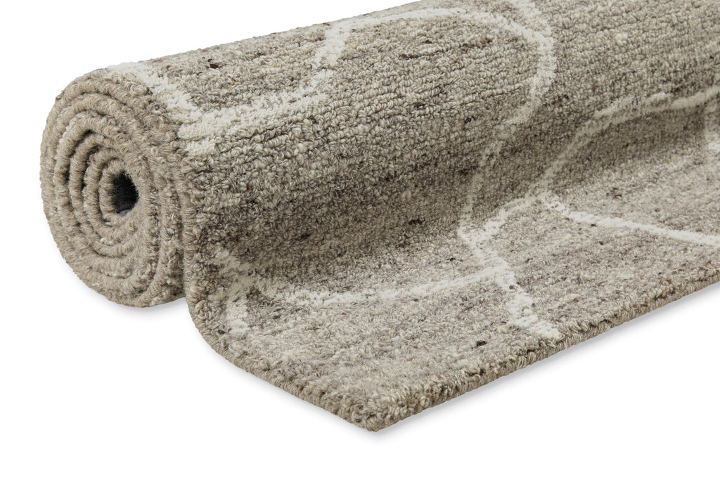 Kurzflor Teppich Taupe meliert aus Schurwolle "Hamptons FORTYONE" WECONhome