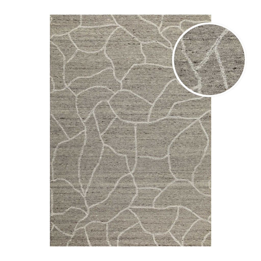 Kurzflor Teppich Taupe meliert aus Schurwolle "Hamptons FORTYONE" WECONhome
