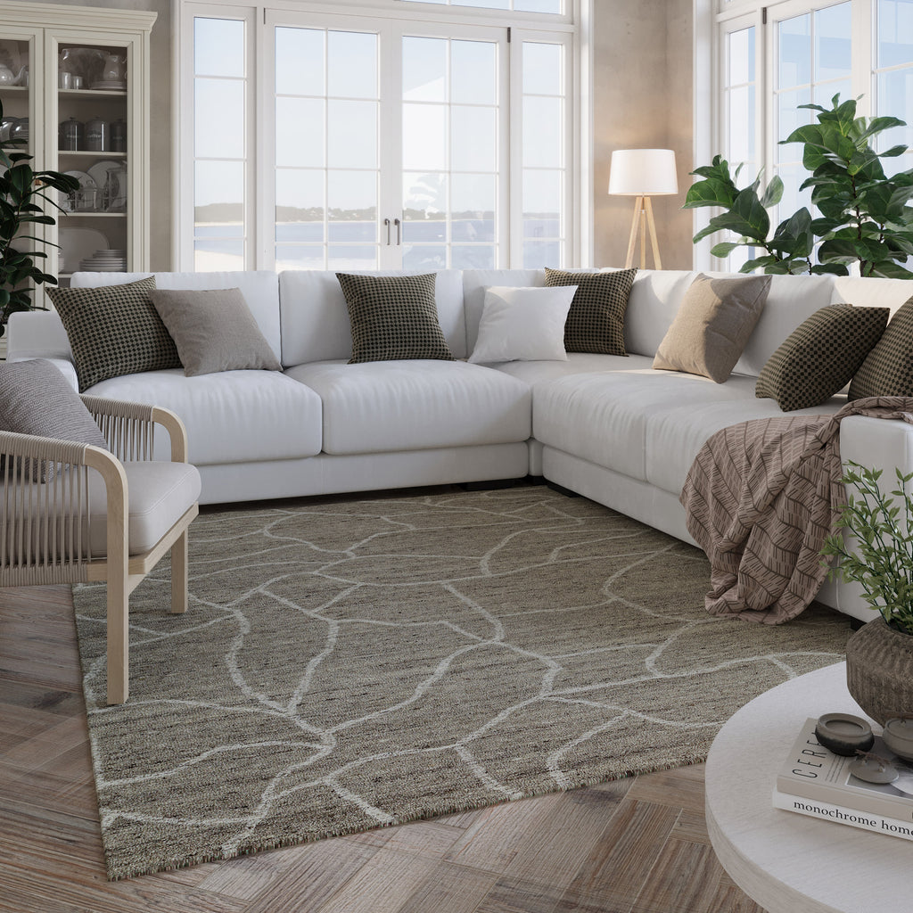 Kurzflor Teppich Taupe meliert aus Schurwolle "Hamptons FORTYONE" WECONhome