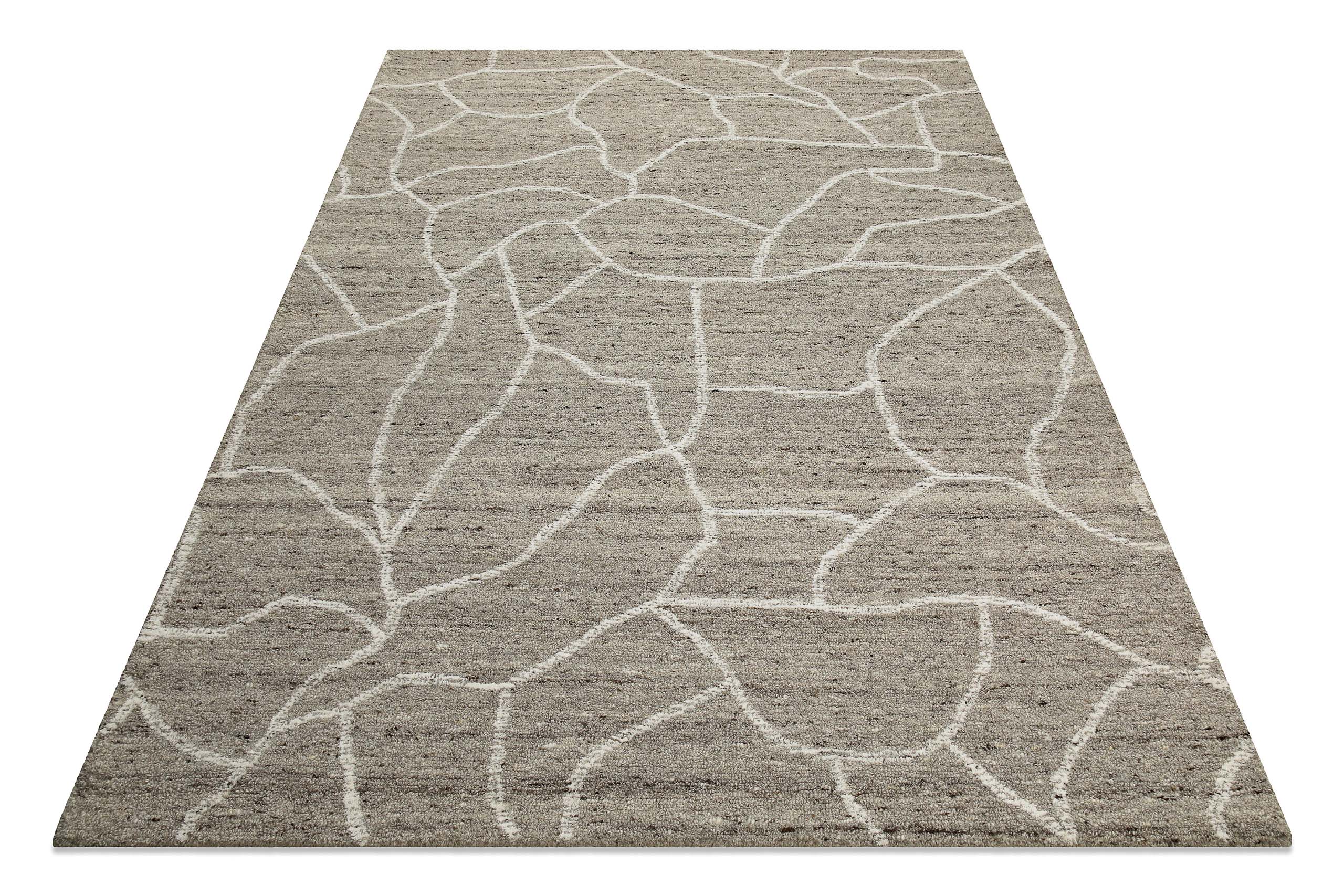 Kurzflor Teppich Taupe meliert aus Schurwolle "Hamptons FORTYONE" WECONhome