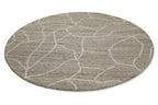 Kurzflor Teppich Rund Taupe meliert aus Schurwolle "Hamptons FORTYONE" WECONhome