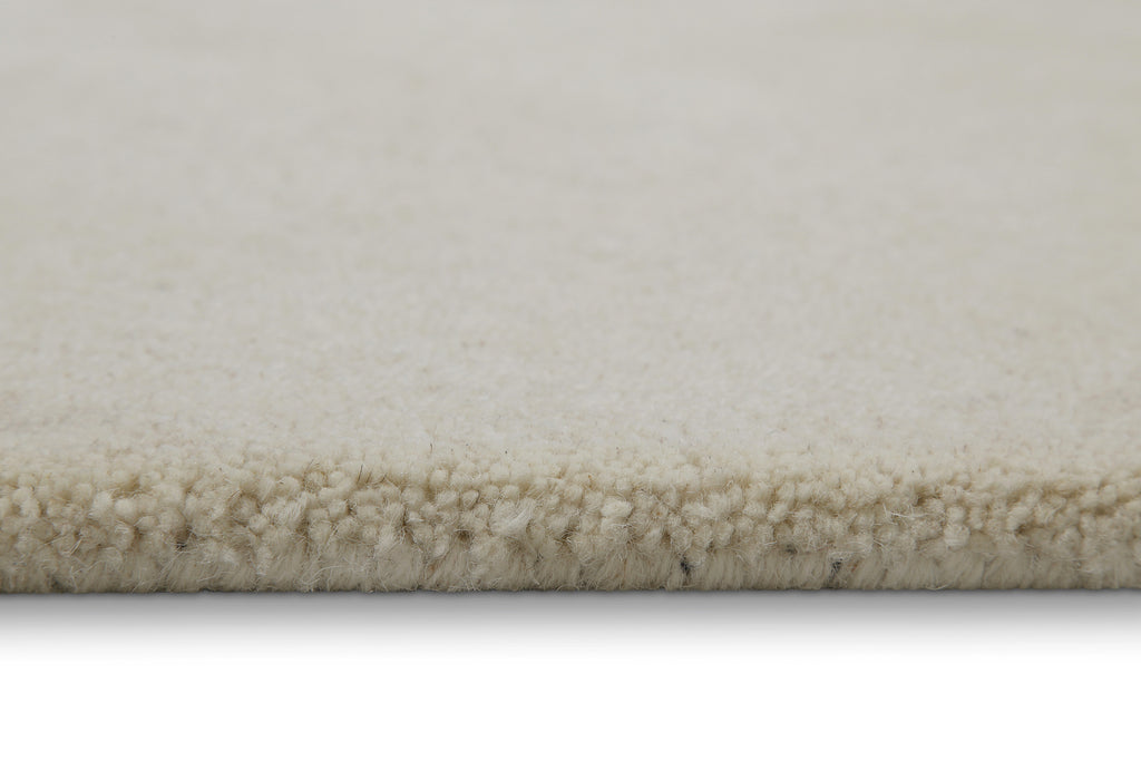 Kurzflor Teppich Rund Creme Weiß aus Schurwolle "Hamptons FORTYTHREE" WECONhome