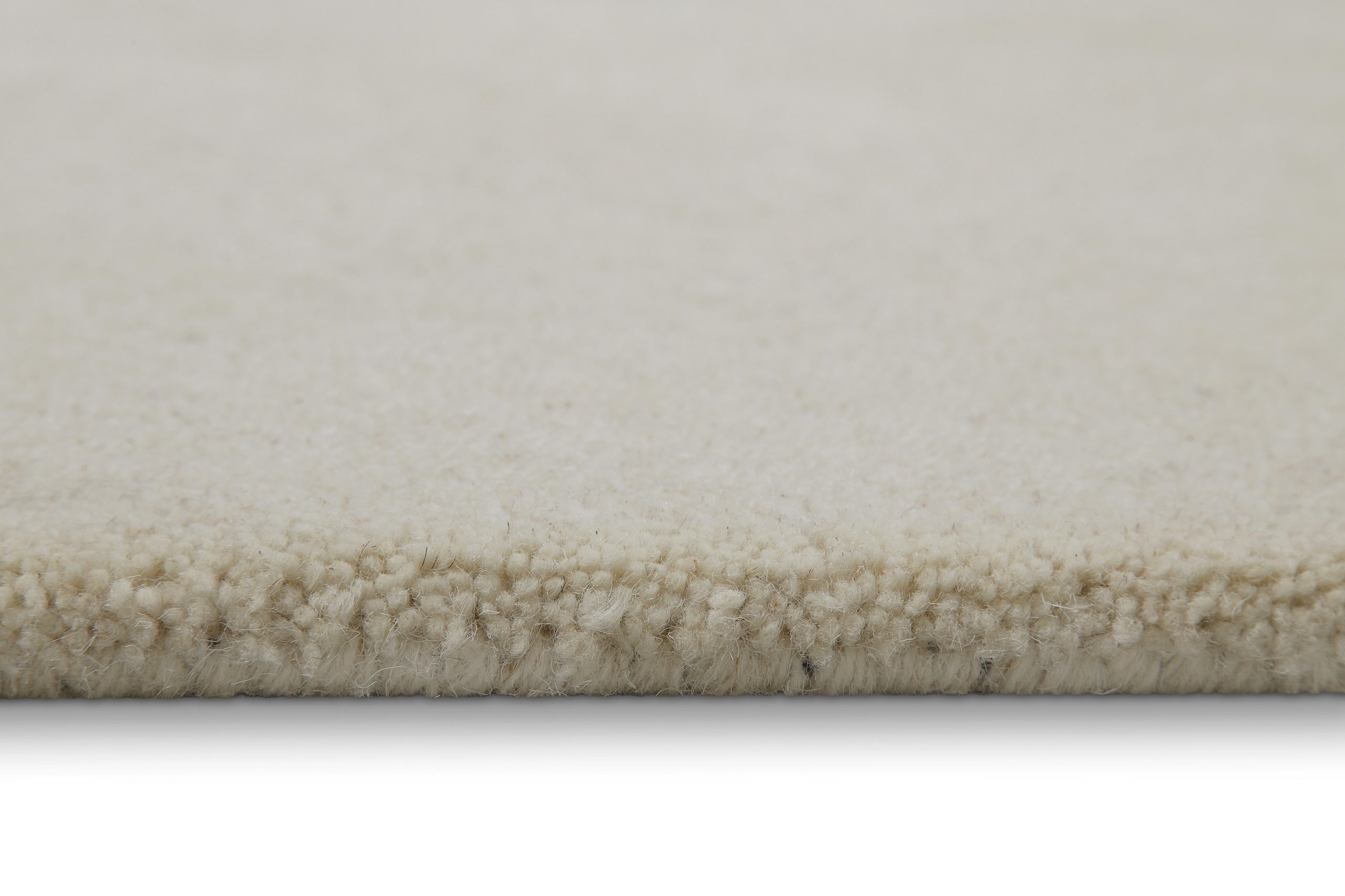 Kurzflor Teppich Rund Creme Weiß aus Schurwolle "Hamptons FORTYTHREE" WECONhome