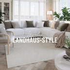 Kurzflor Teppich Creme Weiß aus Schurwolle "Hamptons FORTYTHREE" WECONhome