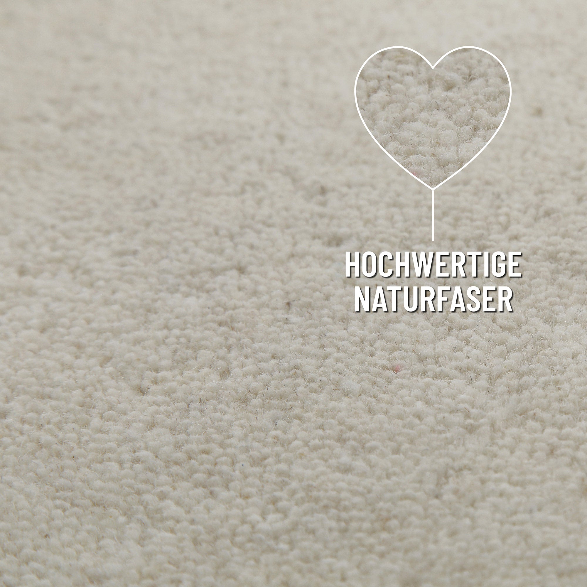 Kurzflor Teppich Rund Creme Weiß aus Schurwolle "Hamptons FORTYTHREE" WECONhome