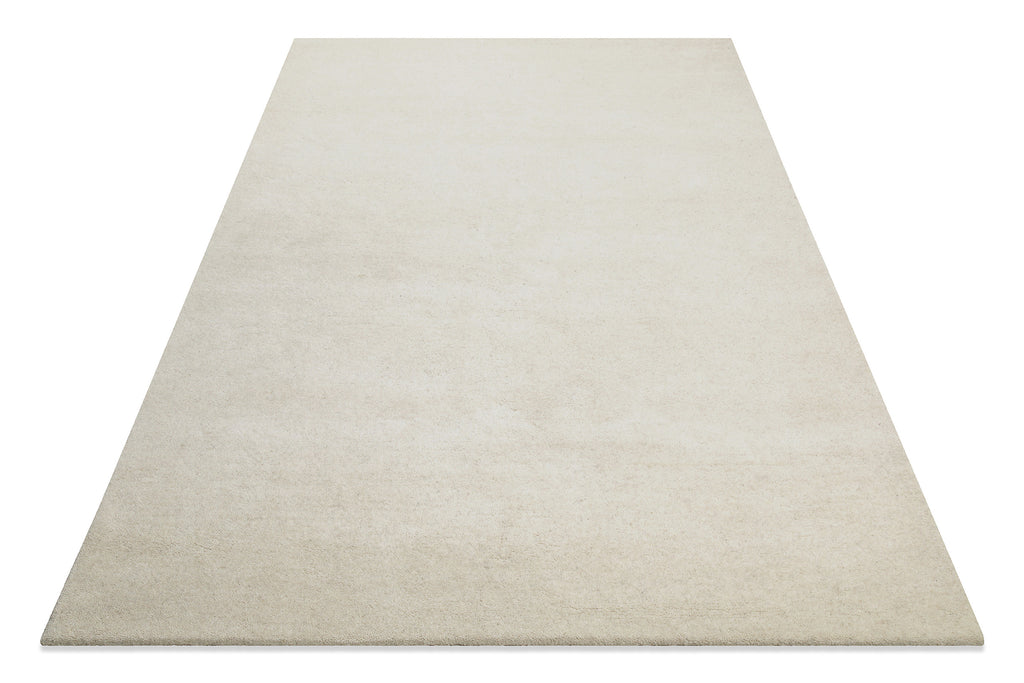 Kurzflor Teppich Creme Weiß aus Schurwolle "Hamptons FORTYTHREE" WECONhome