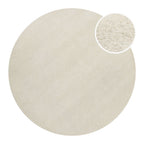 Kurzflor Teppich Rund Creme Weiß aus Schurwolle "Hamptons FORTYTHREE" WECONhome