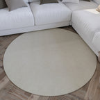 Kurzflor Teppich Rund Creme Weiß aus Schurwolle "Hamptons FORTYTHREE" WECONhome