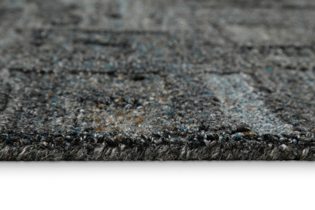 Kurzflor Teppich Rund Blau Grau meliert "Hamptons FORTYTWO" WECONhome