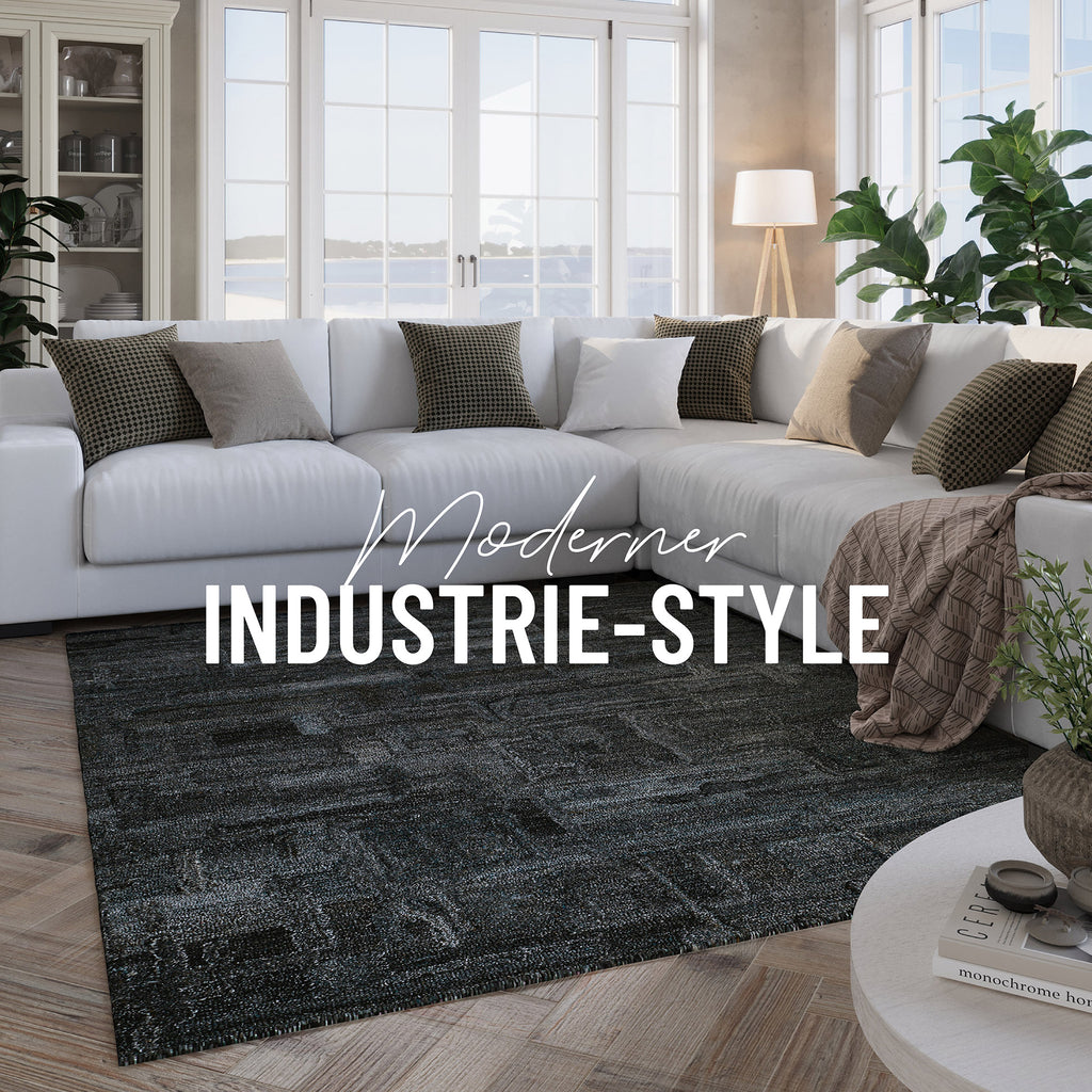 Kurzflor Teppich Blau Grau meliert "Hamptons FORTYTWO" WECONhome