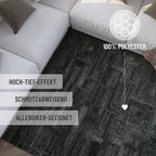 Kurzflor Teppich Rund Blau Grau meliert "Hamptons FORTYTWO" WECONhome