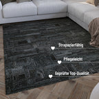 Kurzflor Teppich Rund Blau Grau meliert "Hamptons FORTYTWO" WECONhome