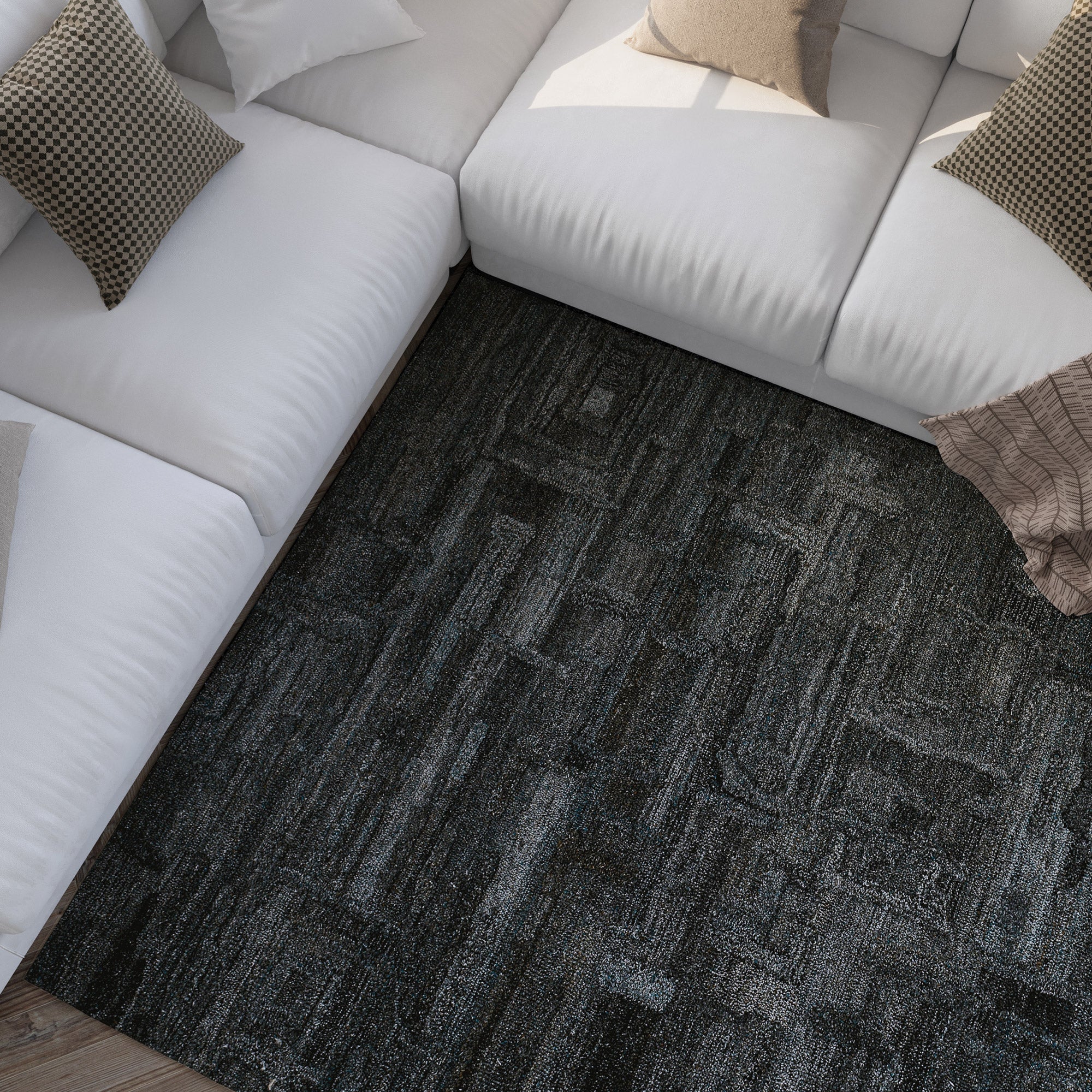 Kurzflor Teppich Blau Grau meliert "Hamptons FORTYTWO" WECONhome