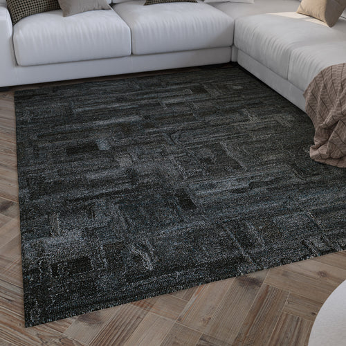 Kurzflor Teppich Blau Grau meliert "Hamptons FORTYTWO" WECONhome