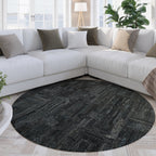 Kurzflor Teppich Rund Blau Grau meliert "Hamptons FORTYTWO" WECONhome
