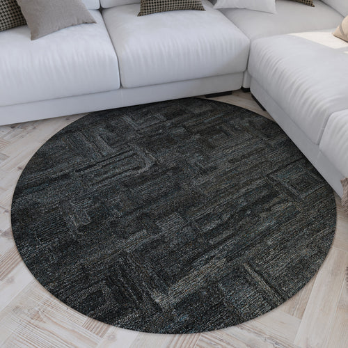 Kurzflor Teppich Rund Blau Grau meliert "Hamptons FORTYTWO" WECONhome