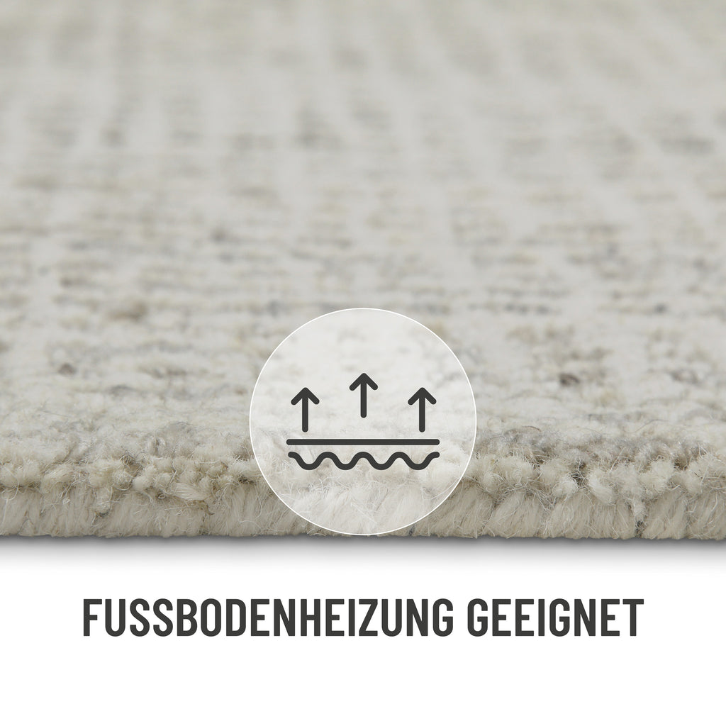 Kurzflor Teppich Greige meliert "Hamptons FOURTEEN" WECONhome