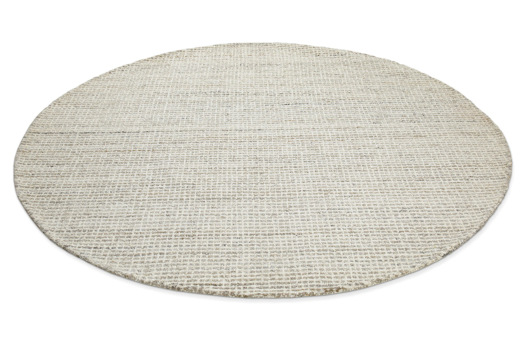Kurzflor Teppich Rund Greige meliert "Hamptons FOURTEEN" WECONhome