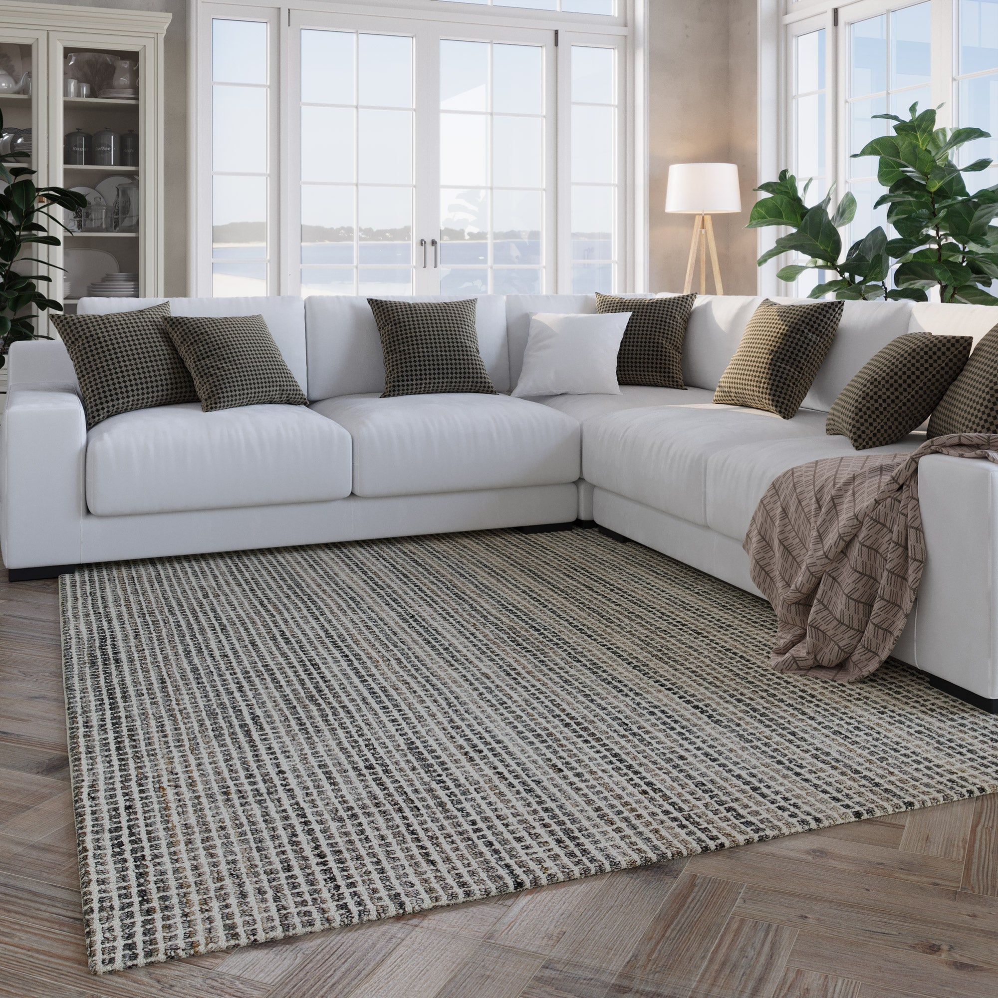 Kurzflor Teppich Grau Braun meliert "Hamptons FOURTEEN" WECONhome