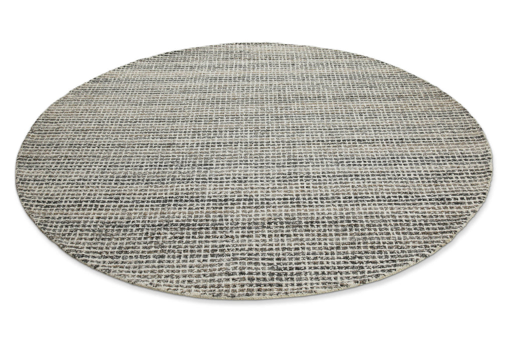 Kurzflor Teppich Rund Grau Braun meliert "Hamptons FOURTEEN" WECONhome
