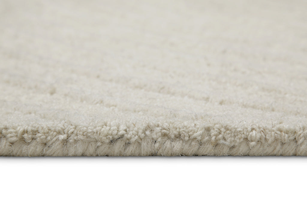 Kurzflor Teppich Creme Weiß aus Schurwolle "Hamptons NINETEEN" WECONhome