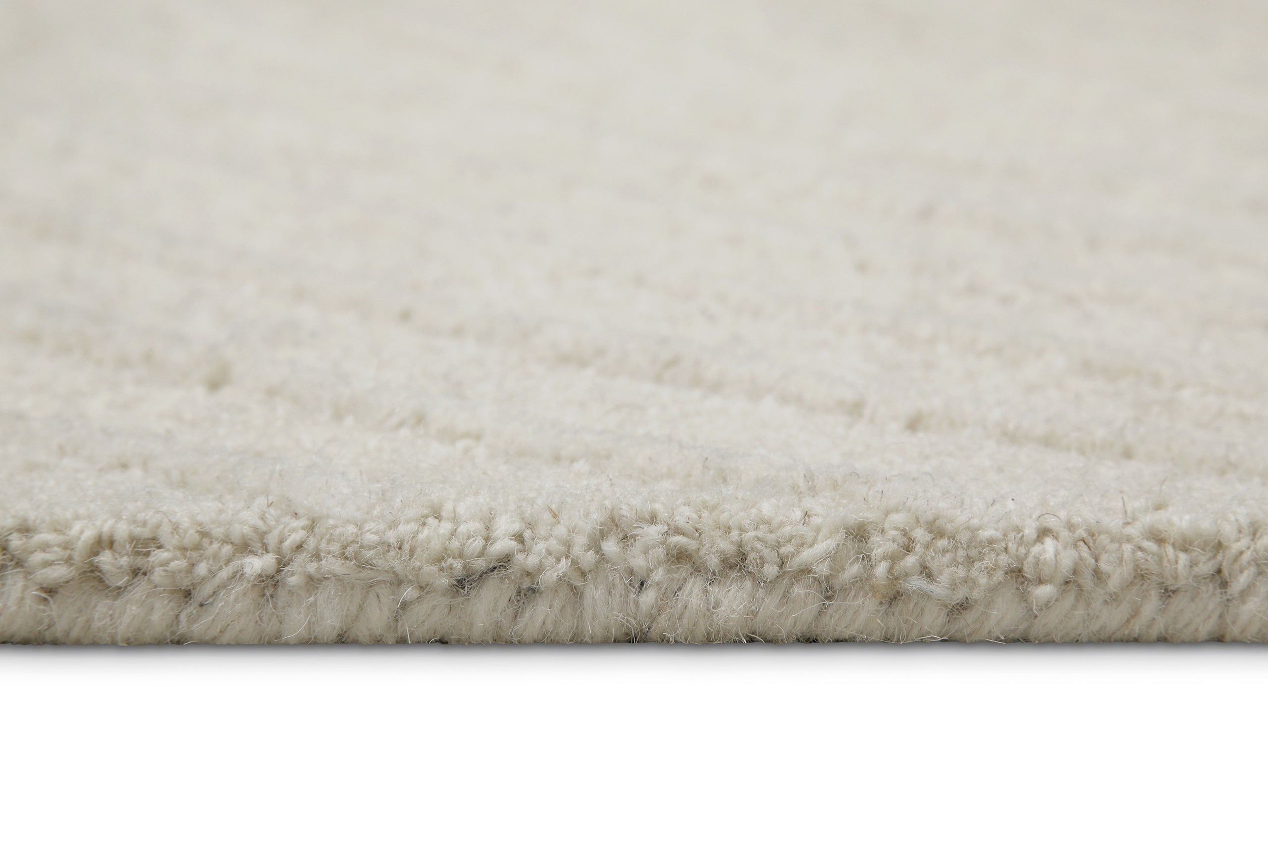Kurzflor Teppich Creme Weiß aus Schurwolle "Hamptons NINETEEN" WECONhome