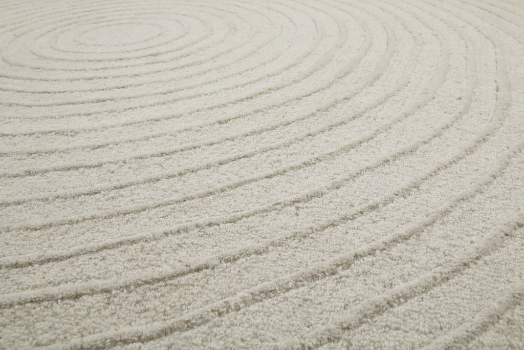 Kurzflor Teppich Creme Weiß aus Schurwolle "Hamptons NINETEEN" WECONhome
