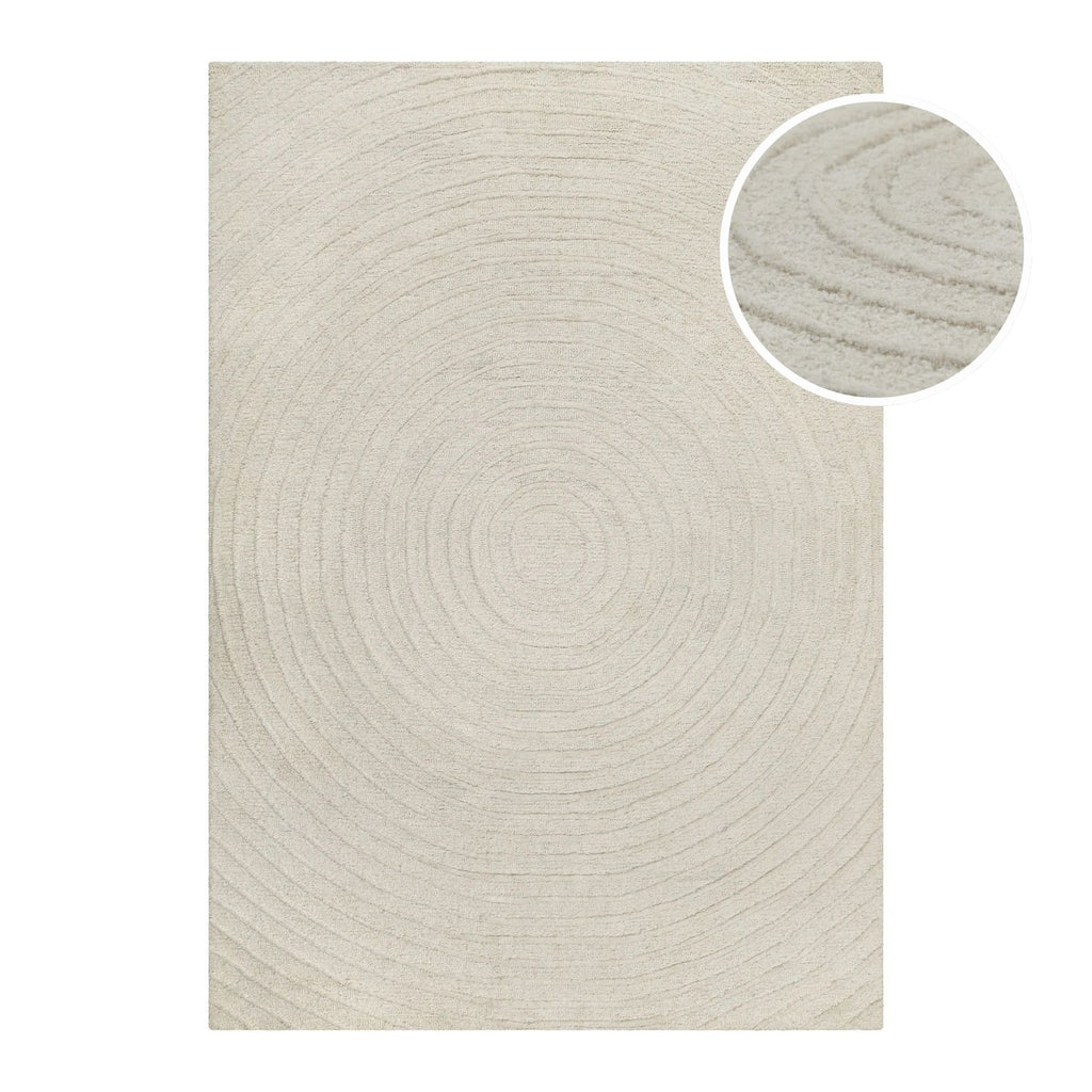 Kurzflor Teppich Creme Weiß aus Schurwolle "Hamptons NINETEEN" WECONhome