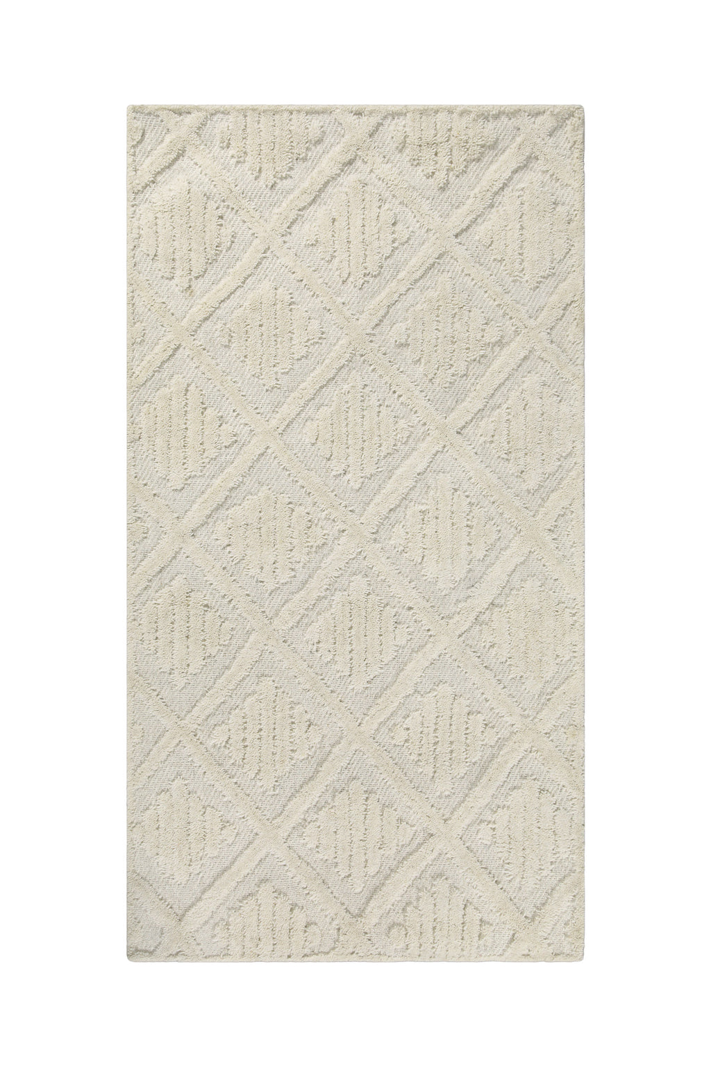 Kurzflor Teppich Creme Weiß aus Schurwolle "Hamptons SEVENTEEN" WECONhome
