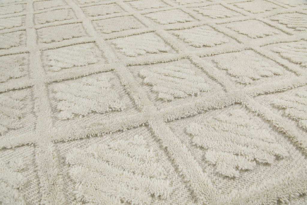 Kurzflor Teppich Creme Weiß aus Schurwolle "Hamptons SEVENTEEN" WECONhome
