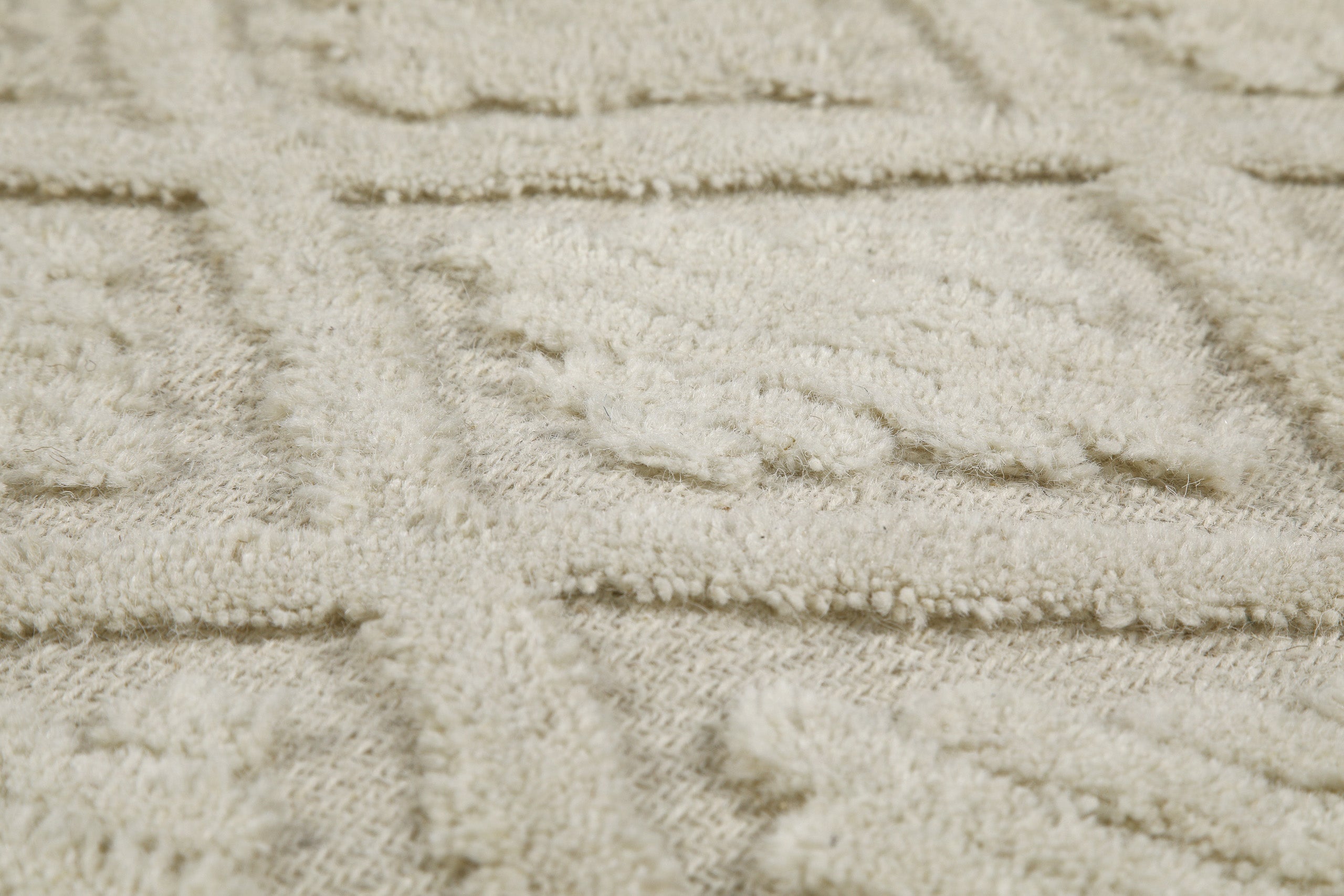 Kurzflor Teppich Creme Weiß aus Schurwolle "Hamptons SEVENTEEN" WECONhome