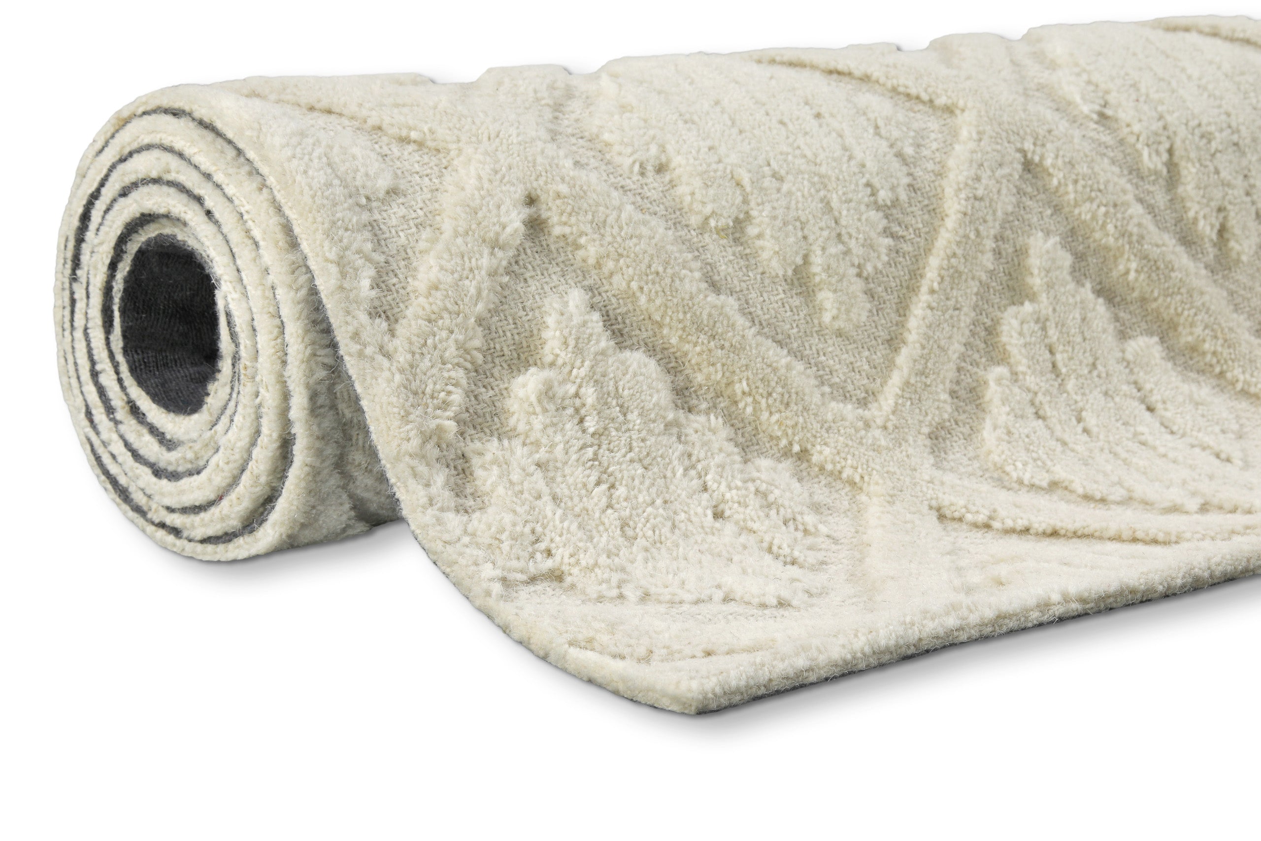 Kurzflor Teppich Creme Weiß aus Schurwolle "Hamptons SEVENTEEN" WECONhome