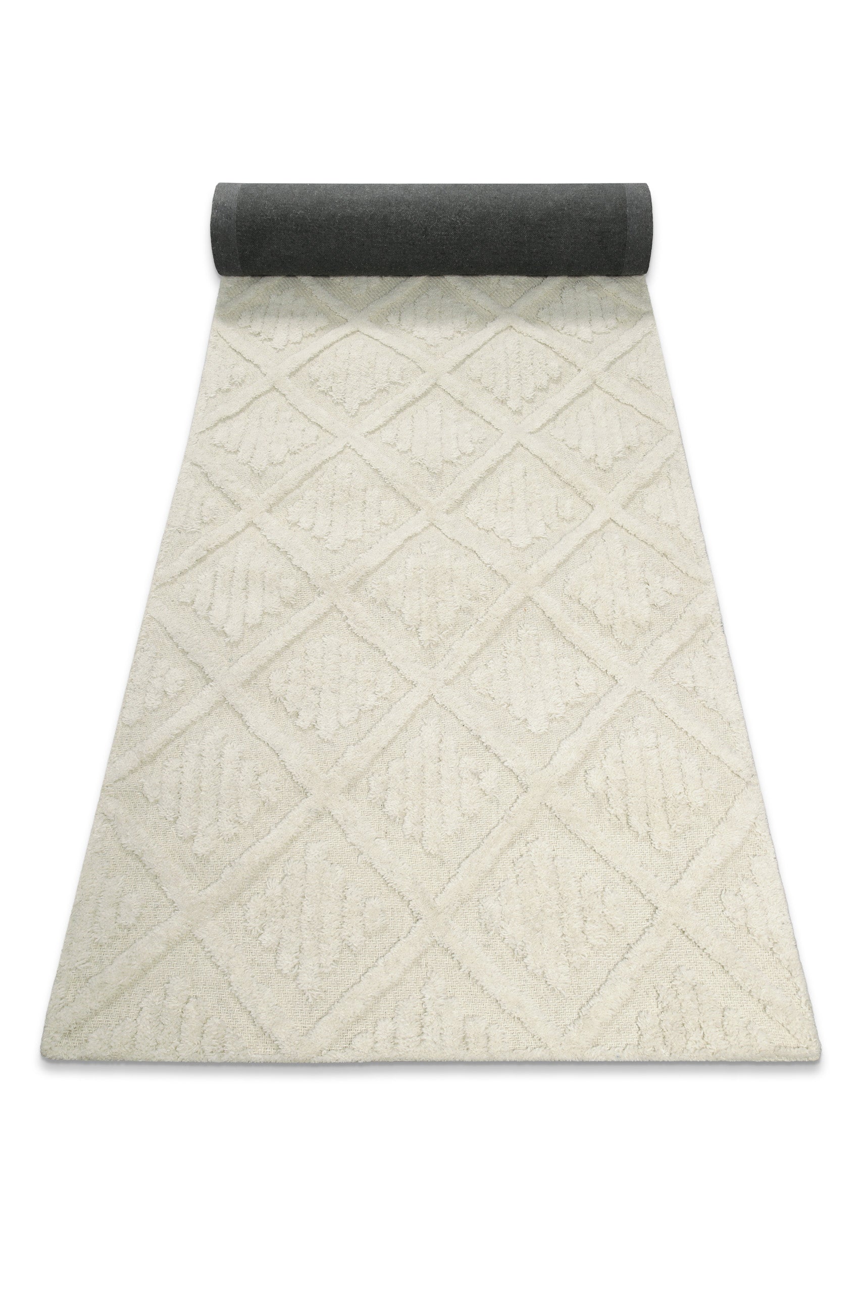 Kurzflor Teppich Creme Weiß aus Schurwolle "Hamptons SEVENTEEN" WECONhome