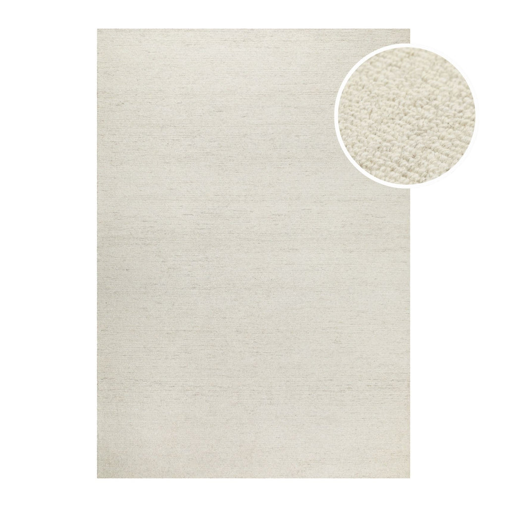 Kurzflor Teppich Elfenbein meliert aus Schurwolle "Hamptons SIXTEEN" WECONhome