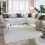 Kurzflor Teppich Elfenbein meliert aus Schurwolle "Hamptons SIXTEEN" WECONhome