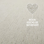 Kurzflor Teppich Elfenbein meliert aus Schurwolle "Hamptons SIXTEEN" WECONhome